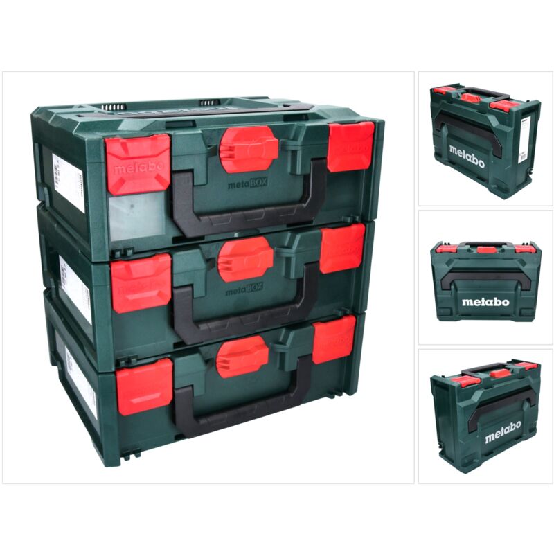 foto del prodotto x 145 set 3x cassette portautensili 396x296x145mm, sistema impilabile senza inserto metabo