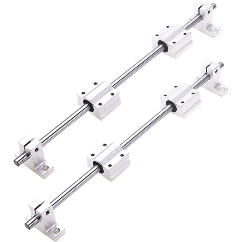 foto del prodotto x 500 mm albero lineare 8 mm guida lineare orizzontale cuscinetto a sfere 4 x supporti sk8 4 x blocchi cuscinetto scs8uu