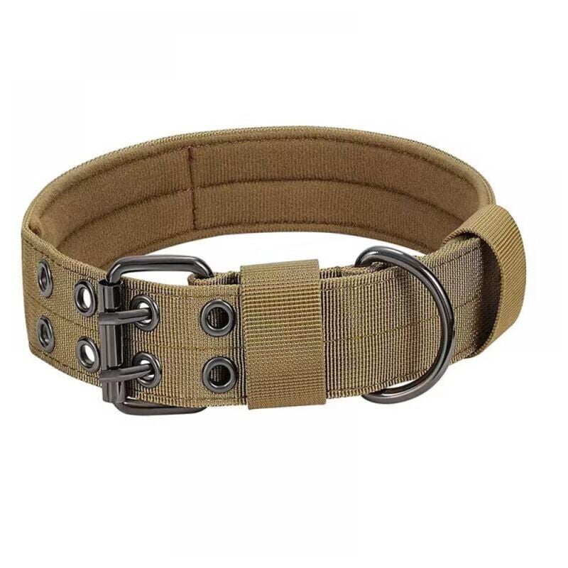 foto del prodotto x collare imbottito regolabile per cani marrone militare xl 51 65 in nylon con fibbia in metallo per addestramento di cani di taglia media e grande