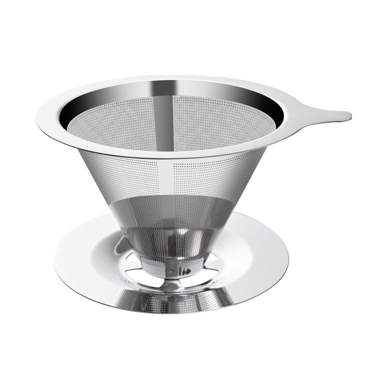 foto del prodotto x filtro per caff in acciaio inossidabile, filtro per caff riutilizzabile per la preparazione di una sola tazza, colino per caff 14,5 x 10,5 x 9