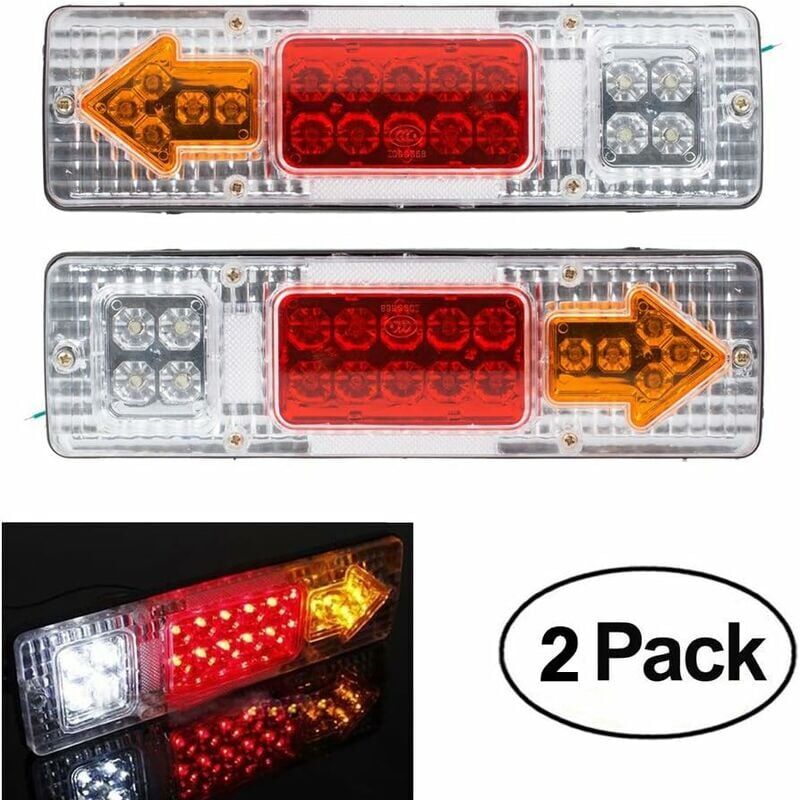 foto del prodotto x luci posteriori per rimorchio 19 led 12v luci posteriori per auto roulotte stop freno retromarcia indicatore frecce impermeabili lampada per veicoli