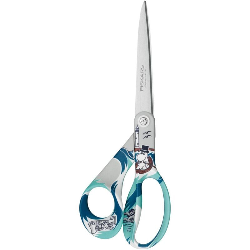 foto del prodotto x moomin forbici multiuso con design dei mumin, per destrimani, lunghezza 21 cm, lame in acciaio inox, pap mumin, 1005231 fiskars