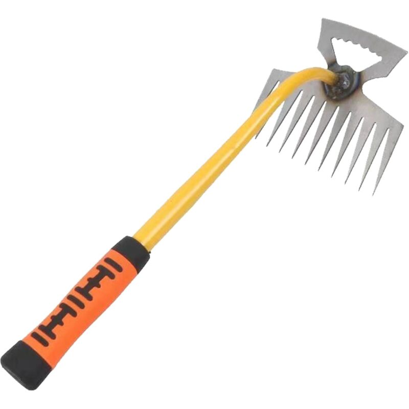 immagine 0 del prodotto x sarchiatore con manico da 40 cm, con 11 denti, 2 in 1, attrezzo per diserbo manuale in acciaio inossidabile, raschietto per giunti, attrezzo da