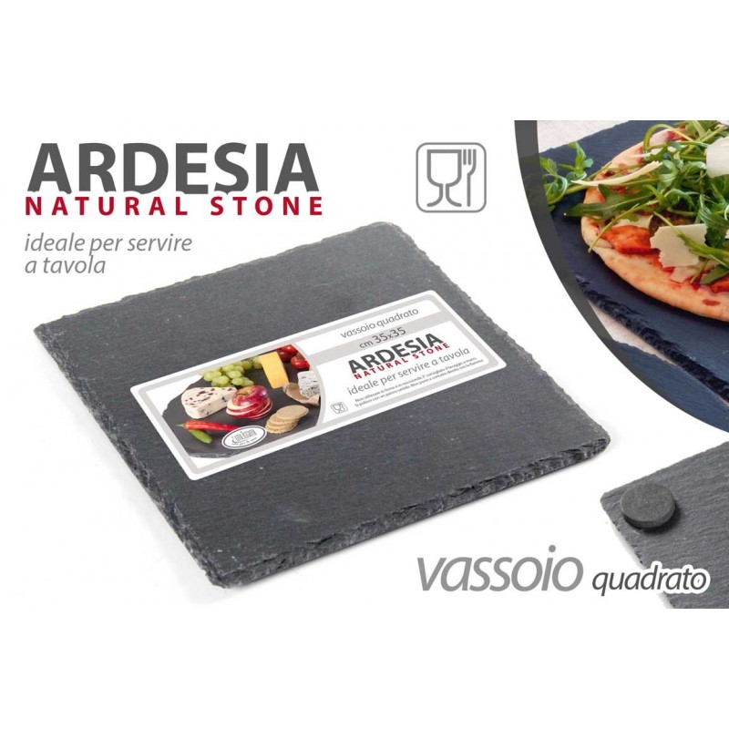 foto del prodotto x24 vassoio piatto in ardesia cm 15 x 15 casa pub o ristoranti