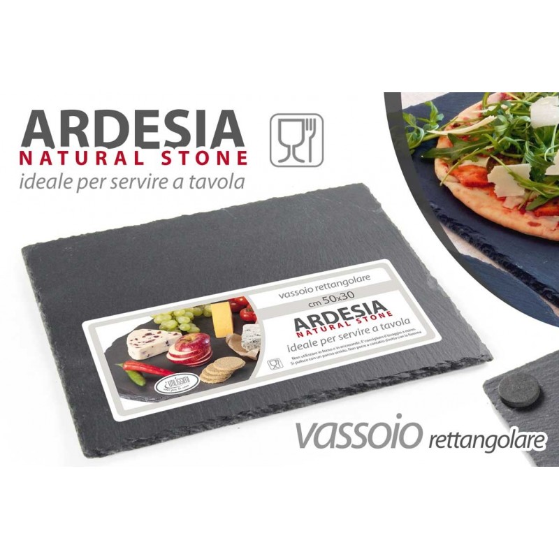 foto del prodotto x6 vassoio piatto in ardesia cm 50 x 30 casa pub o ristoranti