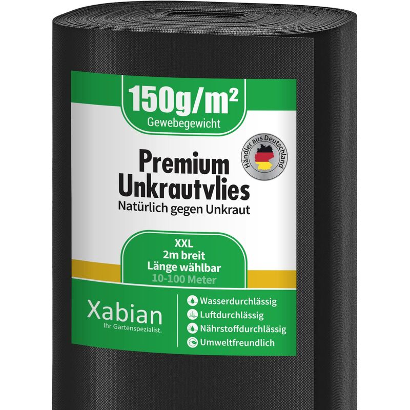 foto del prodotto xabian telo anti erbacce, 150 g m , extra largo, 2 mx10 m 20 m , permeabile all acqua, estremamente resistente agli strappi e elevata