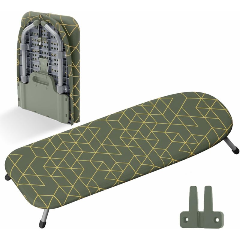 foto del prodotto xabitat asse da stiro da tavolo con montaggio a parete, a d, portatile, salvaspazio, mini asse da stiro pieghevole per lavanderia, verde