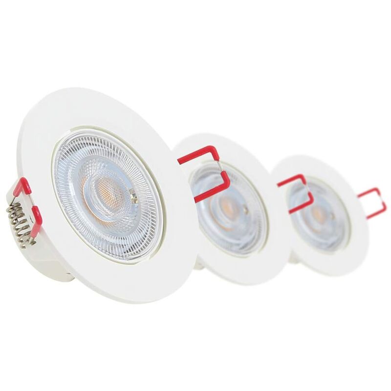 foto del prodotto xanlite pack3sel345d confezione 3sel345d plafoniera luminosa da incasso, set di 3 faretti a led integrati, dimmerabile, bianco caldo, confezione