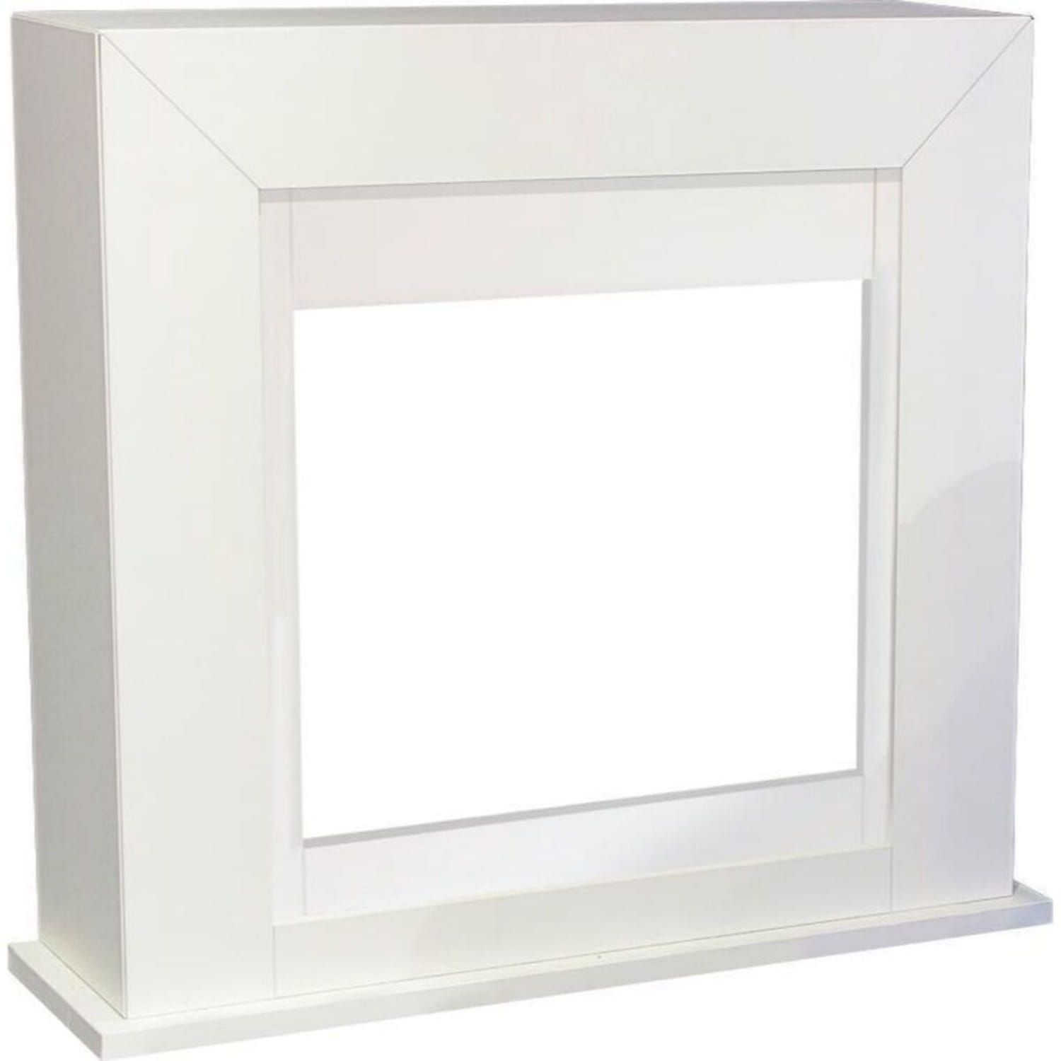 foto del prodotto xaralyn adra cornice in stile moderno in legno mdf per camino elettrico bianco