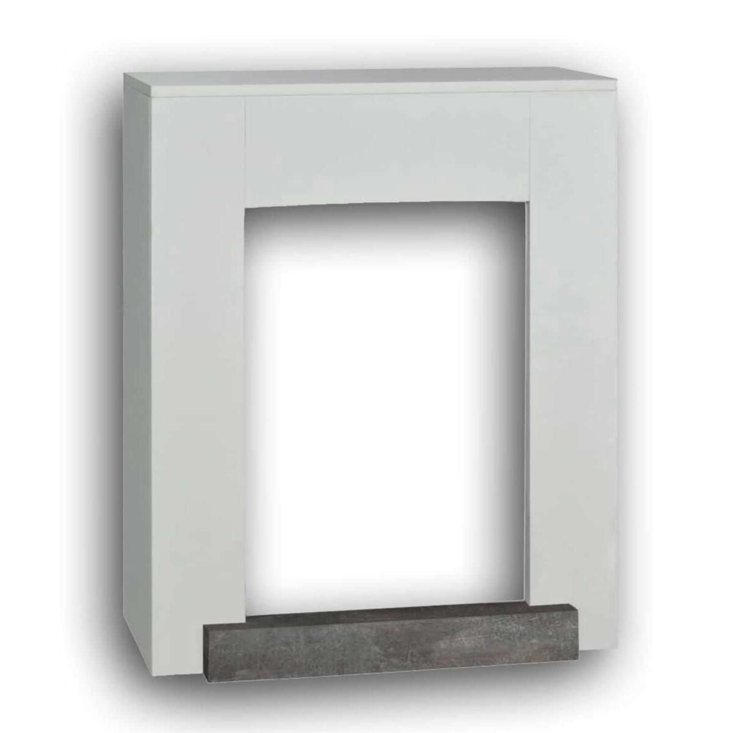 foto del prodotto xaralyn hamar cornice per caminetto in legno mdf stile moderno e lineare bianco