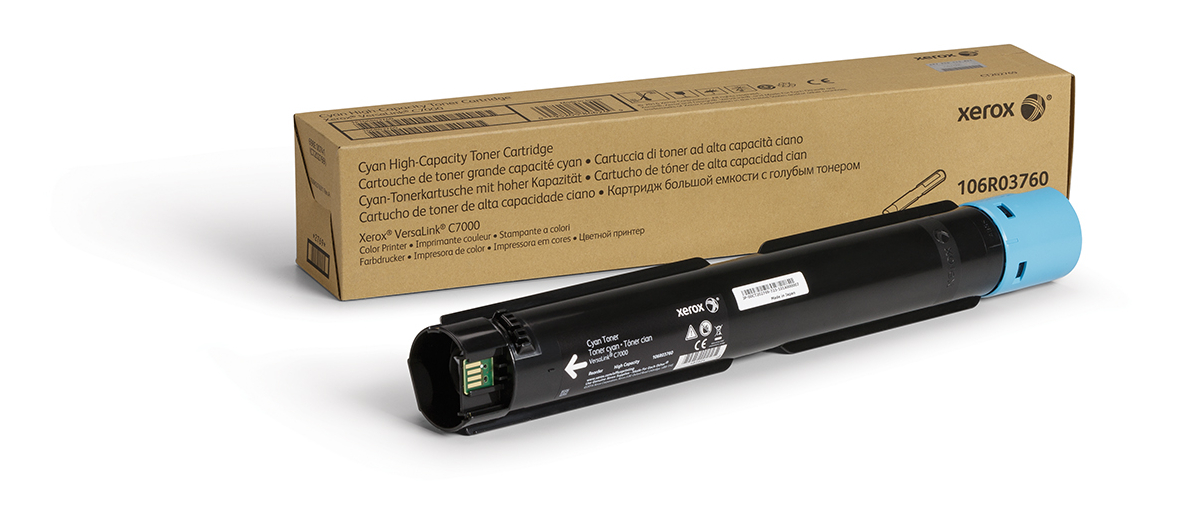 foto del prodotto xerox cartuccia toner ciano a alta capacit da 10100 pagine per stampante a colori versalink c7000 106r03760 