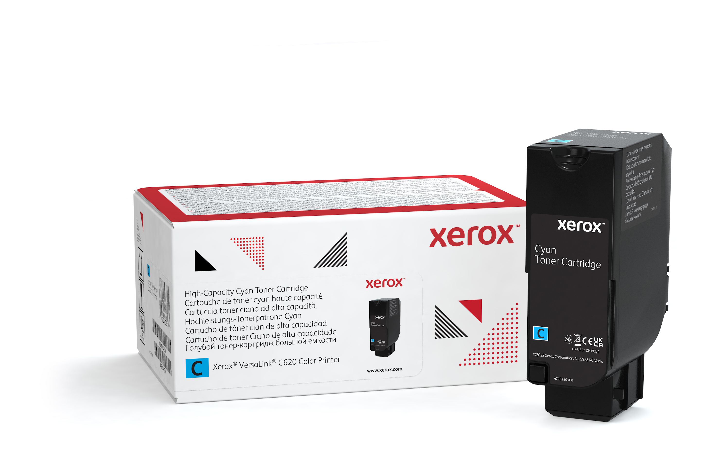 foto del prodotto xerox cartuccia toner ciano a alta capacit da 12000 pagine per stampante a colori versalink c620 006r04625 