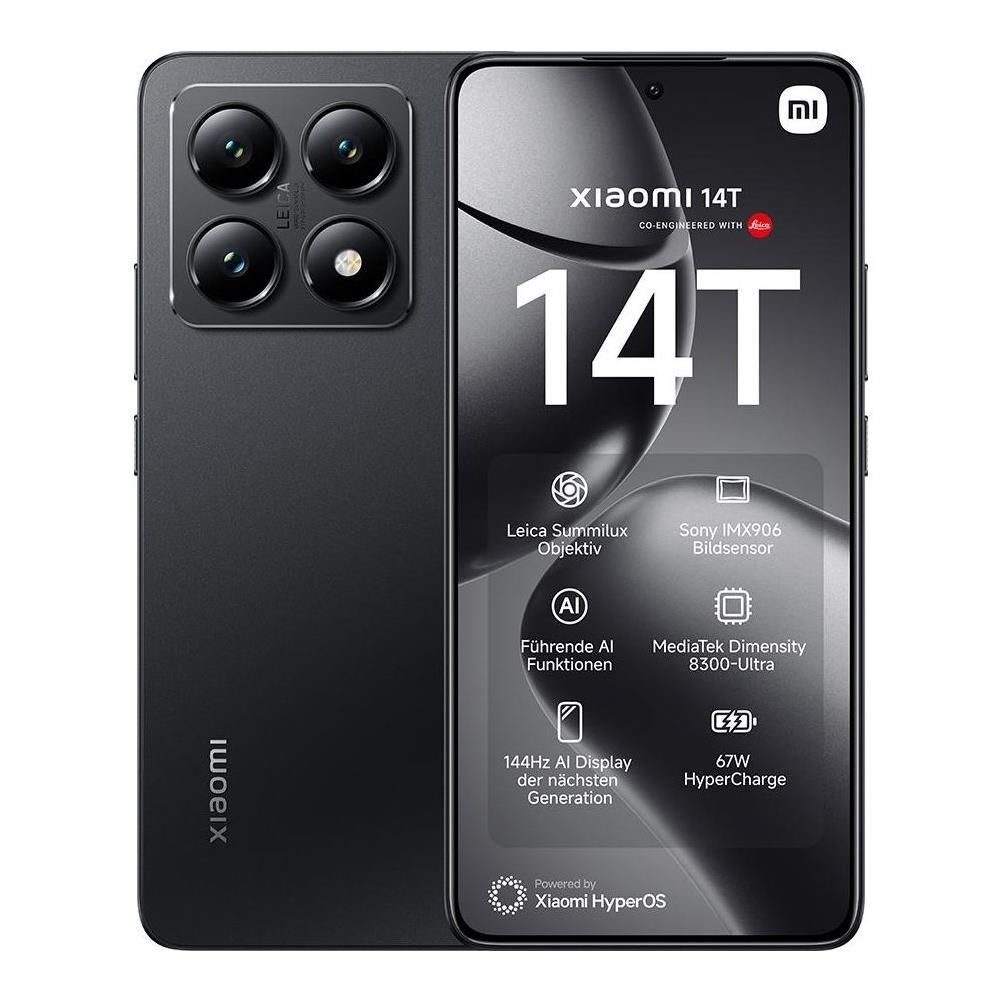 foto del prodotto xiaomi 14t 5g 256gb 12gb ram display 6.67 dual sim 5000 mah titan black