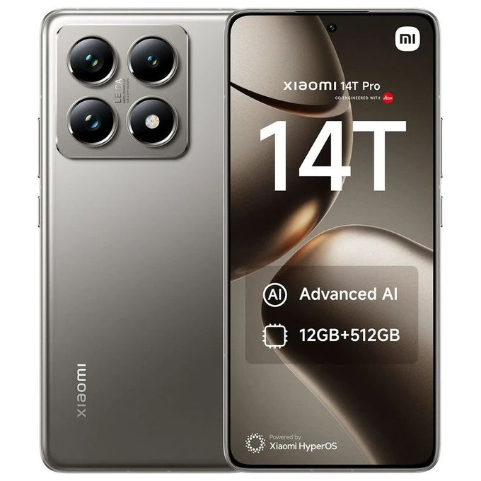 foto del prodotto xiaomi 14t pro 12-512gb 6.67'' oled 144hz dual sim titan grey