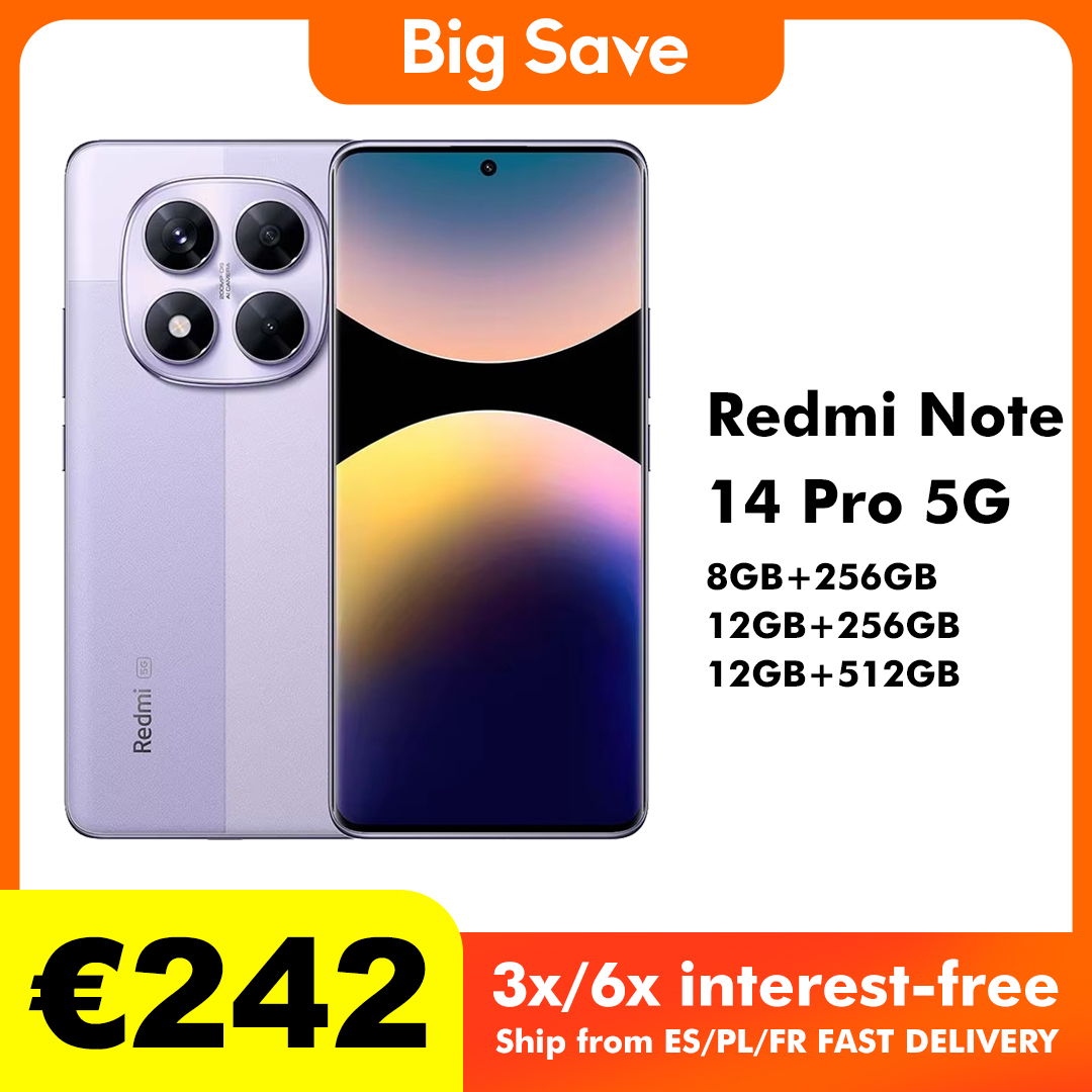 foto del prodotto xiaomi redmi note 14 pro 5g 8gb 256gb 12gb 256gb 12gb 512gb nfc versione globale cellulare