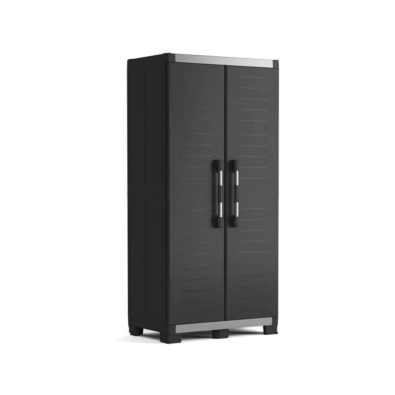 foto del prodotto xl armadio alto garage - armadio multifunzionale in resina - ripiani e piedini regolabili, maniglia soft touch - cerniere in metallo - cucina,