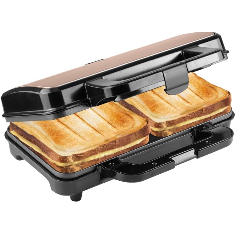 foto del prodotto xl sandwich maker, tostapane per 2 sandwich a forma di conchiglia, ideale per sandwich americani, con regolazione automatica della temperatura e
