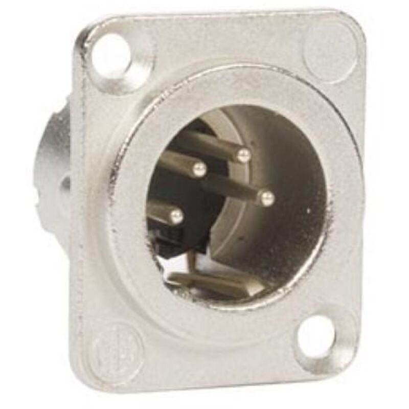 foto del prodotto xlr, maschio a 4 pin, placcato in argento, corpo in metallo di dimensione d