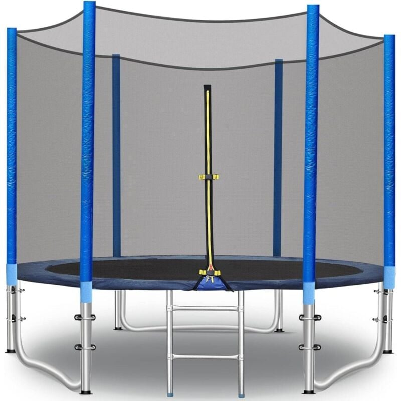 foto del prodotto xn 019 trampolino tappeto elastico per giardino d. 306 cm rete di sicurezza e scaletta