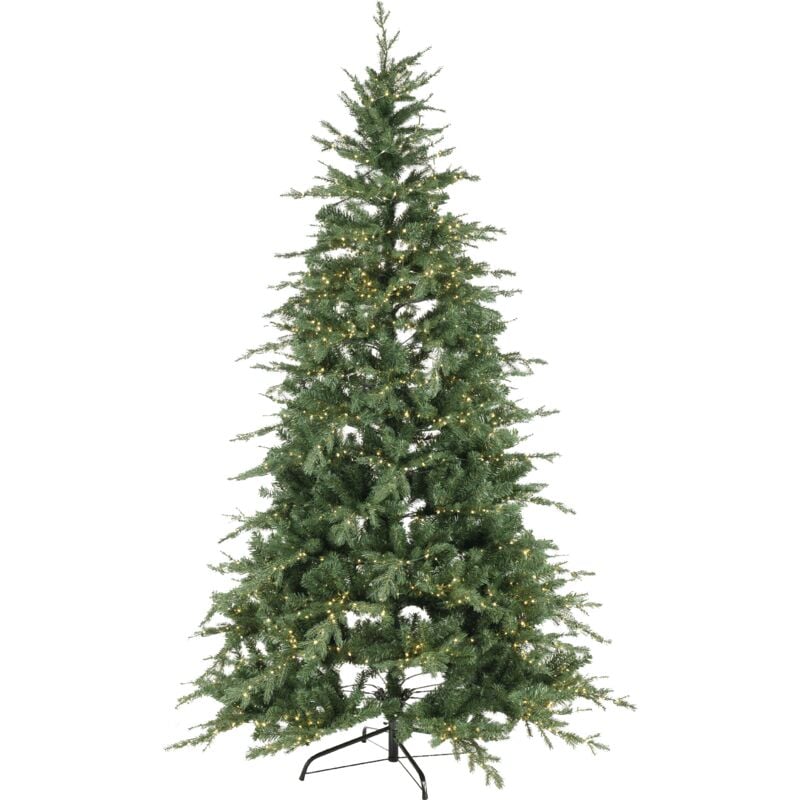 foto del prodotto xone albero di natale 210cm slim verde 2700 led integrati apertura ombrello rami pe pvc