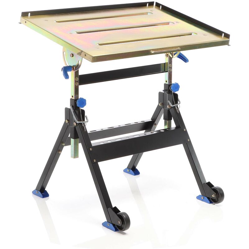 foto del prodotto xpotool banco saldatura pieghevole max 150 kg, carrello regolabile in altezza 735 860 mm, inclinabile fino a 90 