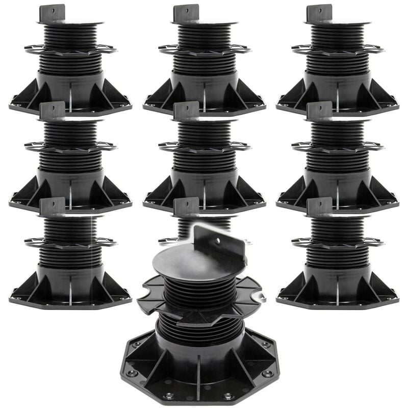 immagine 0 del prodotto xpotool set 10 supporti per pavimenti galleggianti, altezza regolabile 60 128mm max 2700 kg, pavimenti decking