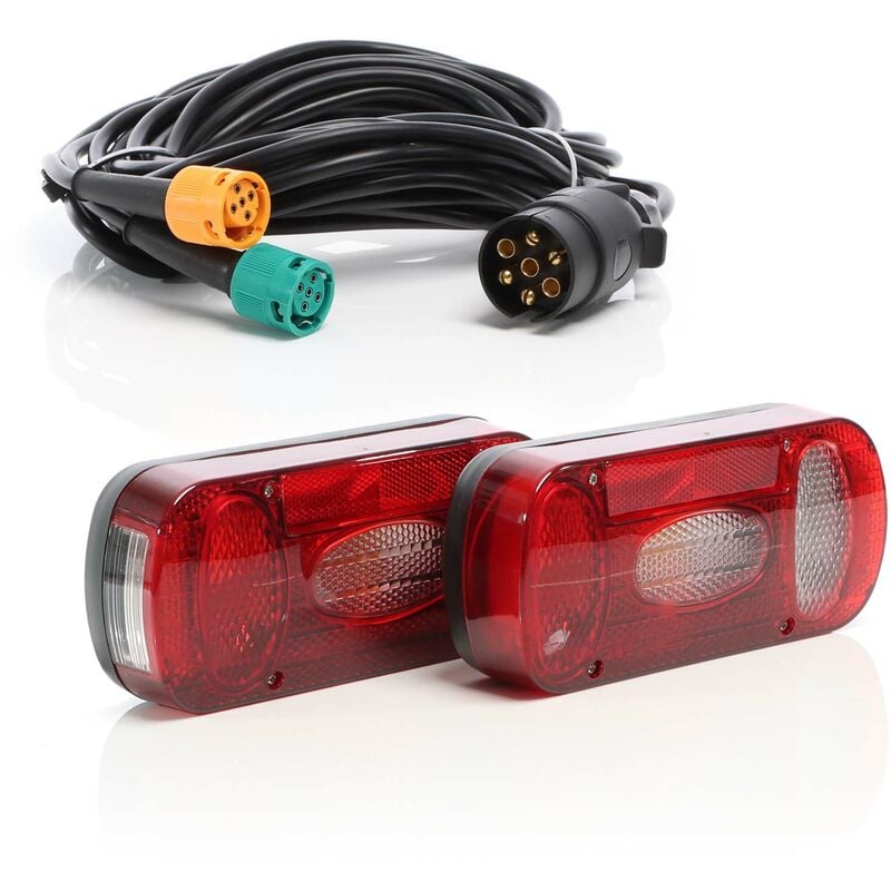 foto del prodotto xpotool set 2 luci posteriori rfs t1 con cavo a 7 poli da 5 m per illuminazione rimorchi