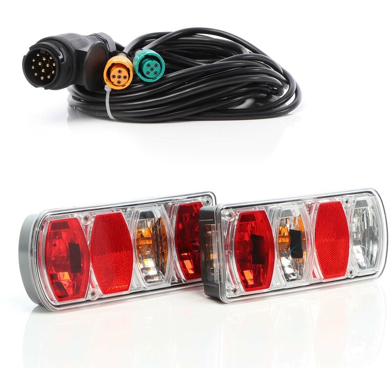 foto del prodotto xpotool set 2 luci posteriori rfs t2 con cavo a 13 poli da 5 m per illuminazione rimorchi