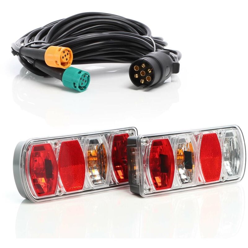 foto del prodotto xpotool set 2 luci posteriori rfs t2 con cavo a 7 poli da 5 m per illuminazione rimorchi