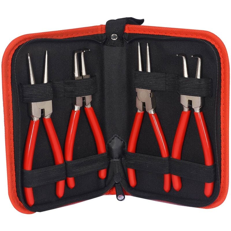 foto del prodotto xpotool set 4 pinze per seeger anelli d arresto elastici, dritte e angolate a 90 
