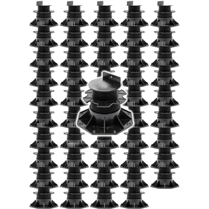 foto del prodotto xpotool set 50 supporti per pavimenti galleggianti, altezza regolabile 60 128mm max 2700 kg, pavimenti decking