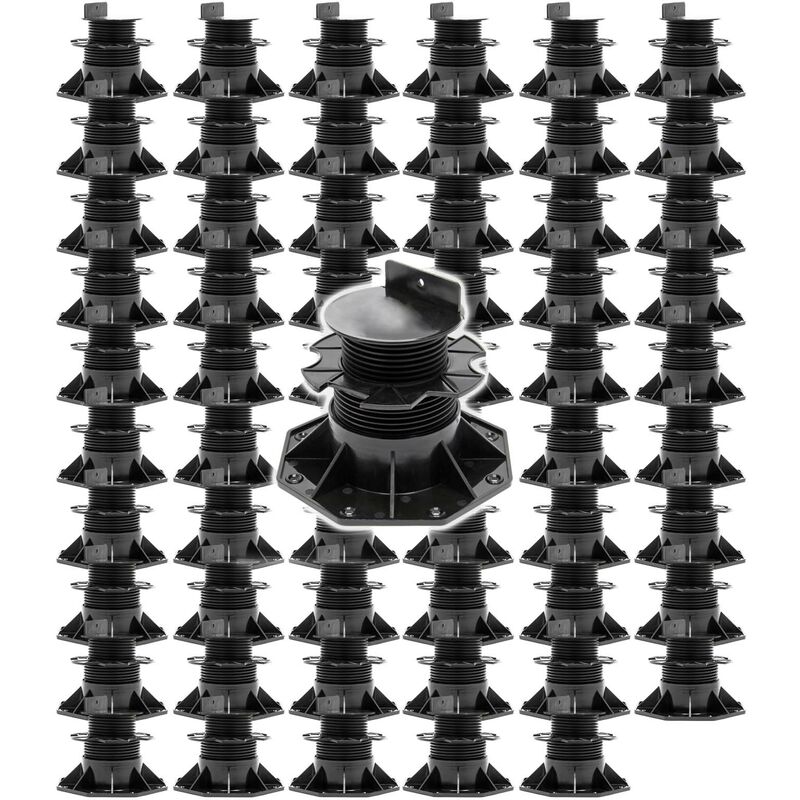 foto del prodotto xpotool set 60 supporti per pavimenti galleggianti, altezza regolabile 60 128mm max 2700 kg, pavimenti decking