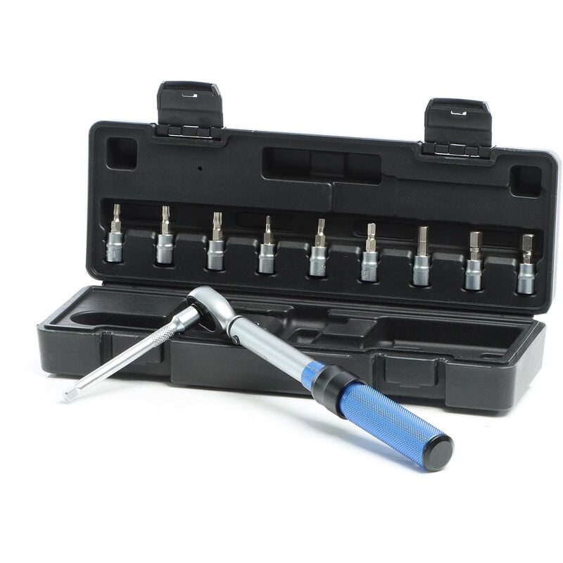 foto del prodotto xpotool set di chiavi dinamometriche 11 pz. 1 4 6,35 mm 5 25 nm cricchetto reversibile 9 prese s2