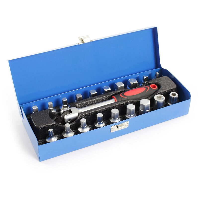 foto del prodotto xpotool set di chiavi per servizio olio 18 pezzi con cricchetto 3 8 set per tappi di scarico olio