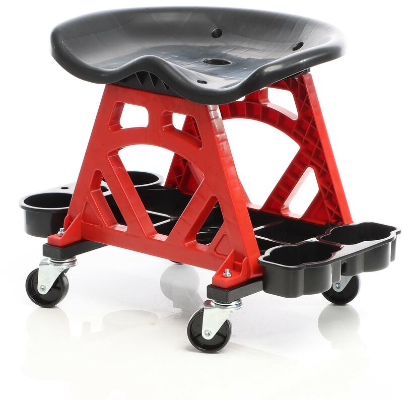 foto del prodotto xpotool sgabello per officina con ruote, sedile girevole a 360 , con portautensili, sgabello meccanico con portata fino a 150 kg