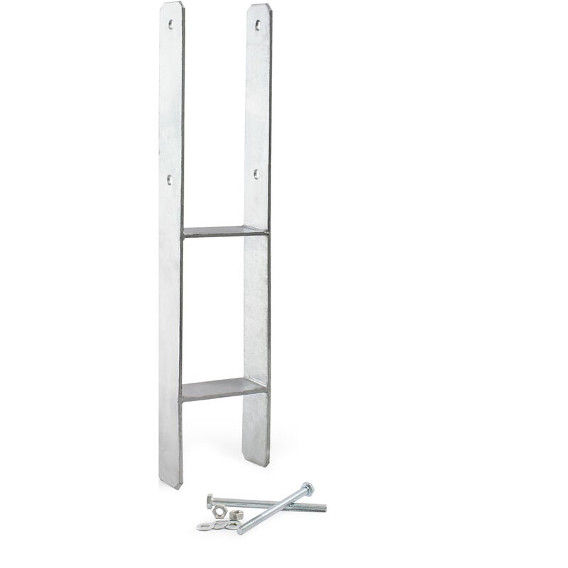 foto del prodotto xpotool supporto palo zincato a caldo 81x600mm staffa ad h per ancoraggio pali
