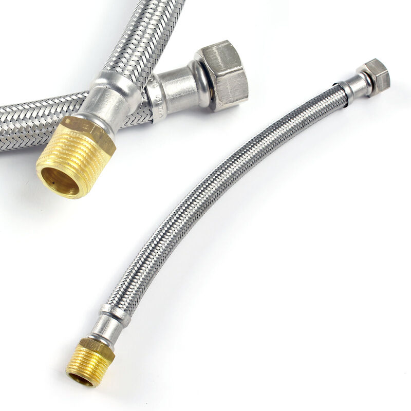 foto del prodotto xpotool tubo flessibile corazzato 1000mm dn13 dado 3 4 24,12mm e filetto esterno 1 2 20,95mm 