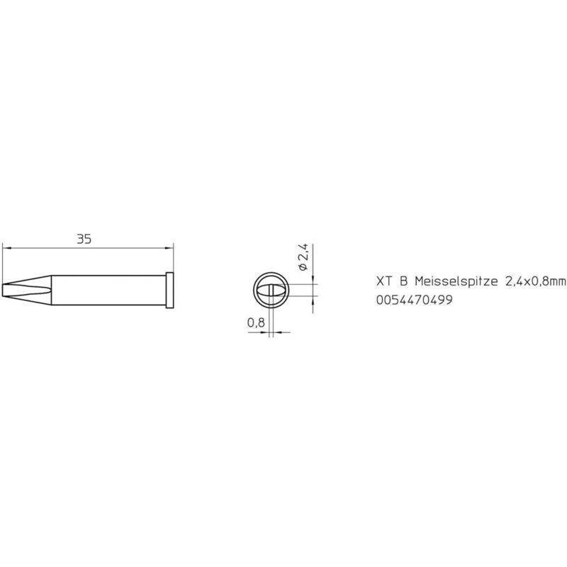 foto del prodotto xt b punta di saldatura forma a scalpello dimensione punta 2.4 mm contenuto 1 pz. weller