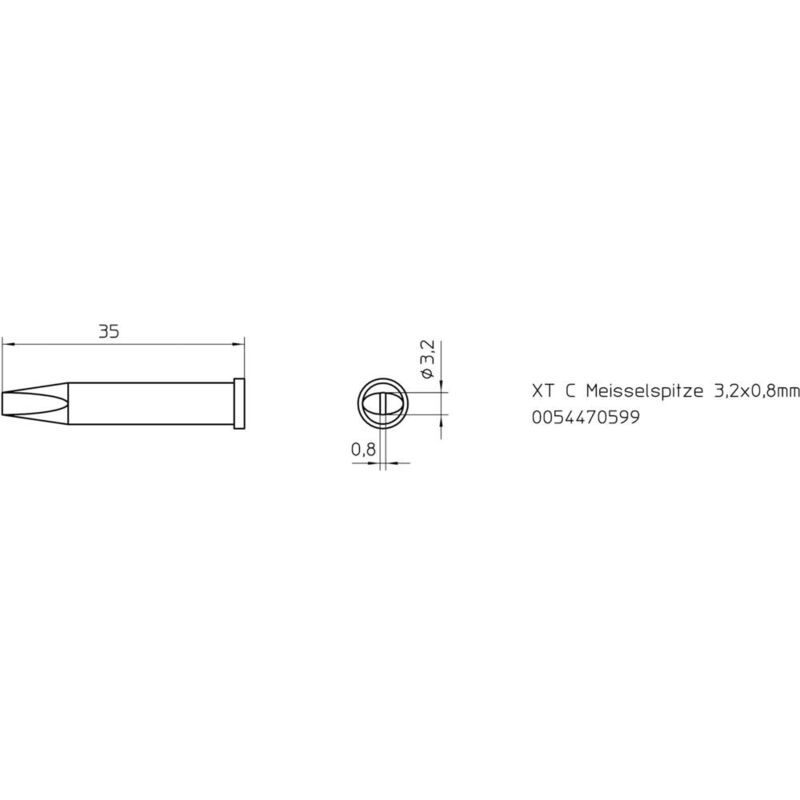 foto del prodotto xt c punta di saldatura forma a scalpello dimensione punta 3.2 mm contenuto 1 pz. weller