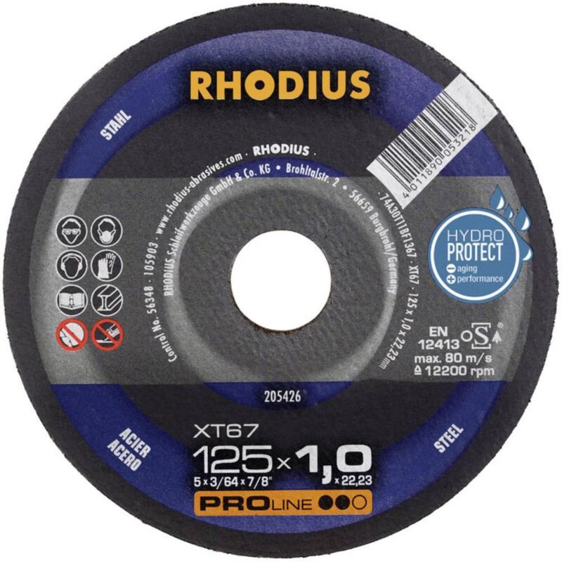 foto del prodotto xt67 205710 disco di taglio dritto 180 mm 1 pz. acciaio rhodius