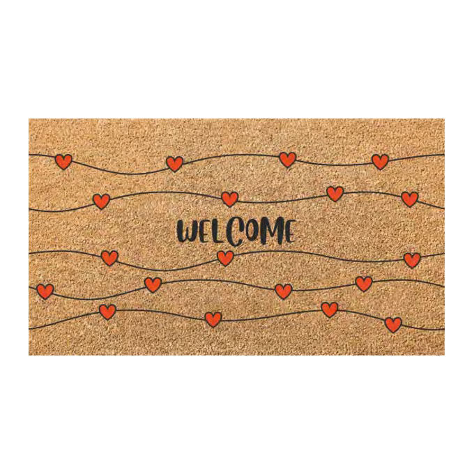 foto del prodotto xtra zerbino cocco pvc welcome cuori 40x70cm
