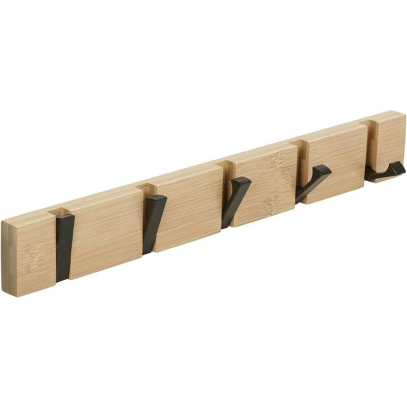 foto del prodotto xvx 1 appendiabiti da parete con 5 ganci estensibili, appendiabiti da parete per appendere cappotti, sciarpe, borse e altri oggetti, marrone