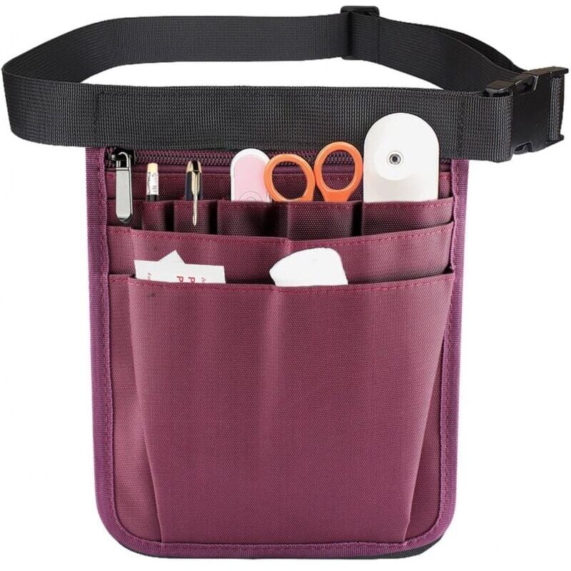 foto del prodotto xvx 1 pezzo borsa per infermieri, kit di utensili multiuso, borsa portaoggetti viola per infermieri con cintura regolabile per infermieri e