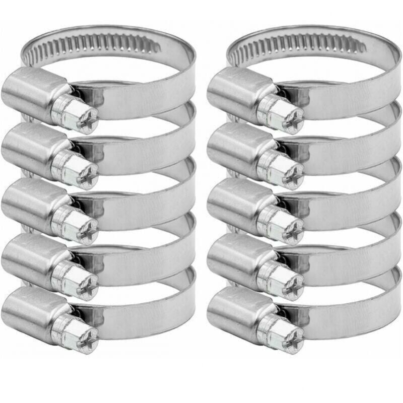 foto del prodotto xvx 10 fascette stringitubo regolabili da 27 51 mm in acciaio inossidabile 304 per tubi dell acqua domestici, tubi del gas domestici e tubi per