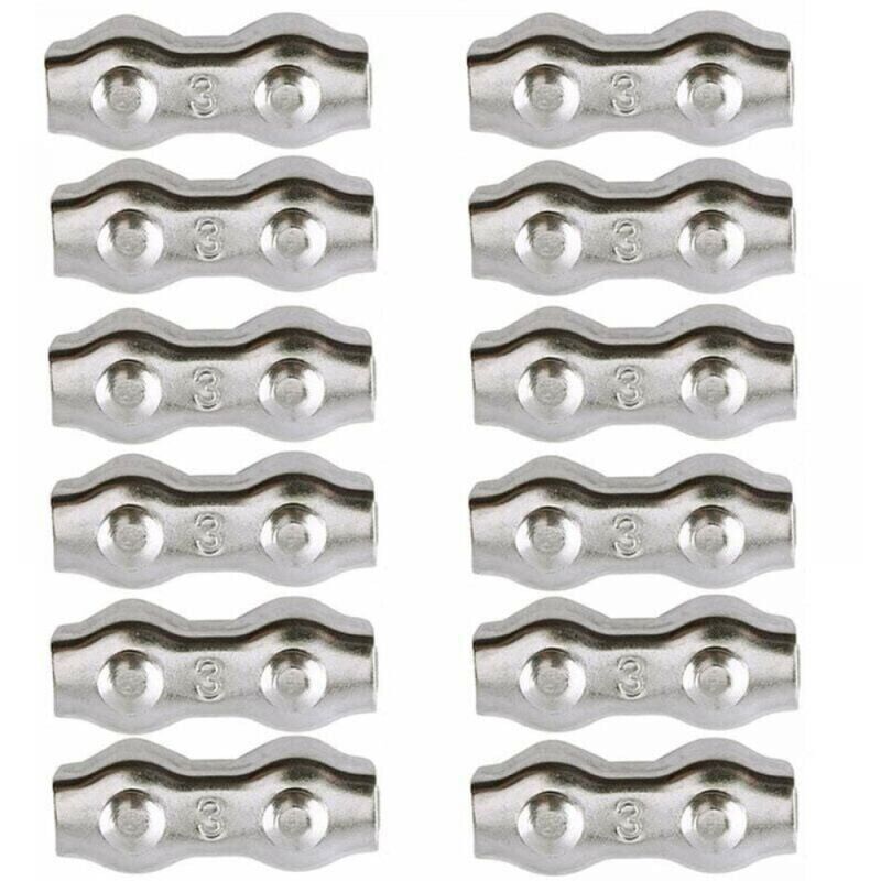 foto del prodotto xvx 12 fascette stringicavo in acciaio m3, 12 fascette stringicavo duplex, morsetti in acciaio inossidabile 304, morsetti da 2 mm, stendibiancheria