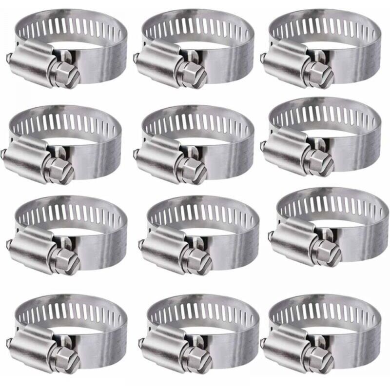 foto del prodotto xvx 12 fascette stringitubo regolabili 16 25 mm in acciaio inox 304 per tubi dell acqua domestici, serbatoi del gas e tubi per automobili.