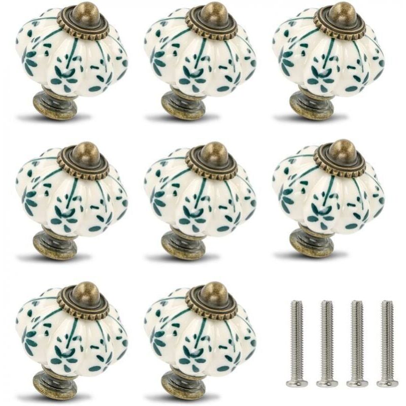 foto del prodotto xvx 12 pomelli per mobili a forma di zucca, pomelli per cassettiere vintage, maniglie per cassetti vintage con viti per cassetti e progetti fai da