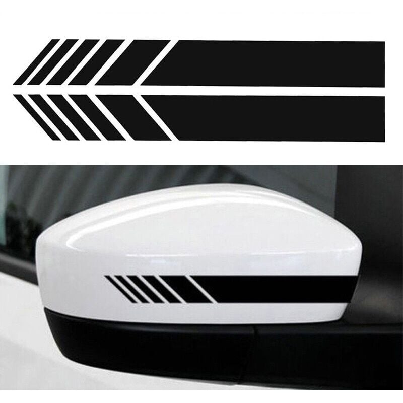 foto del prodotto xvx 14 adesivi a strisce per specchietto retrovisore auto da 1,4 cm confezione da 4 nero 