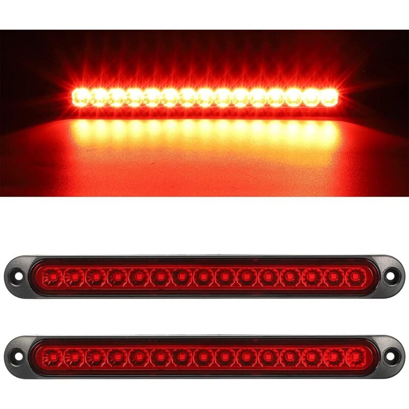 foto del prodotto xvx 2 pezzi 12 24 v 15 led rimorchio freno fanale posteriore barra impermeabile lampada posteriore luce di guida fuoristrada camion furgone auto