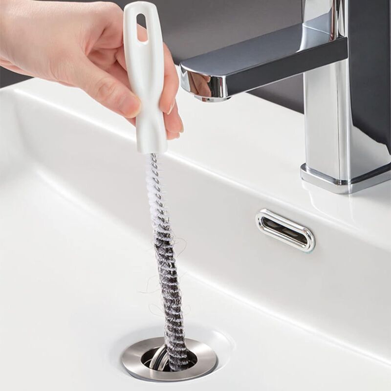 foto del prodotto xvx 2 pi ces brosse de nettoyage de drain d gout, flexible 45cm vier brosse de nettoyage pour d bouchage de canalisation et les tuyaux, vidange